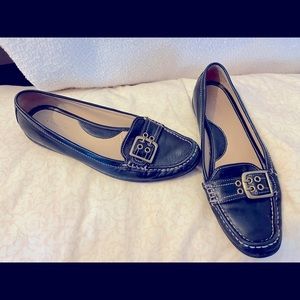 Coach 8 leather flats/ loafers with buckle
